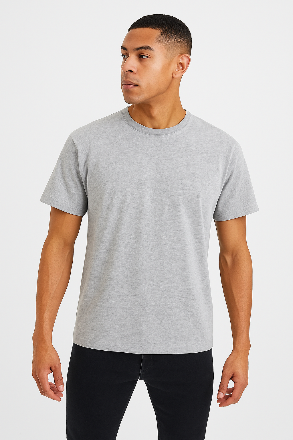 HEATHER GREY BASIC TSHIRT