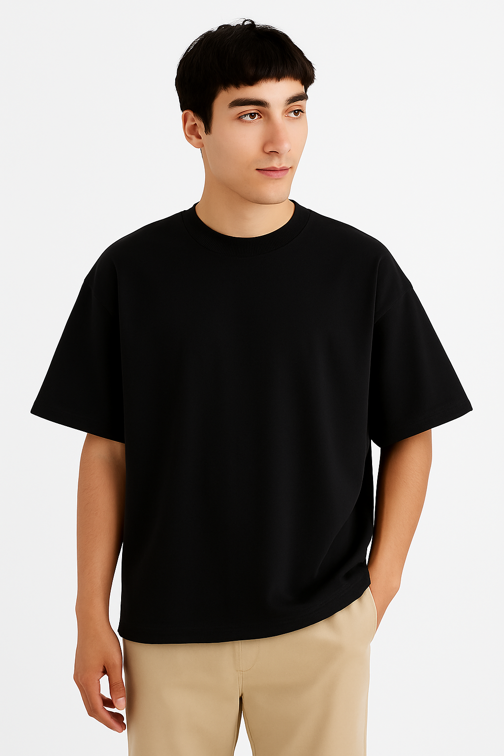 BLACK OVERSIZED BASIC TSHIRT