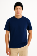 Navy Solid Crew Neck T-shirt