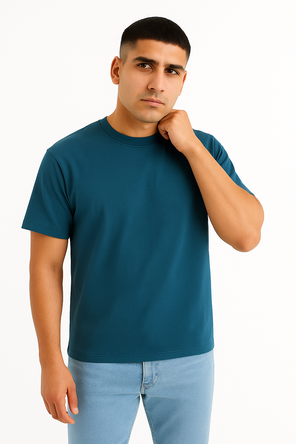 TEAL BLUE BASIC TSHIRT
