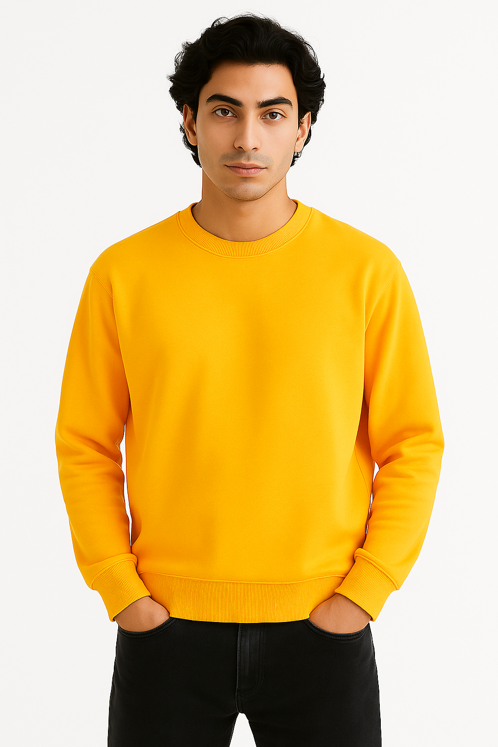 YELLOW BASIC SWEATSHIRT