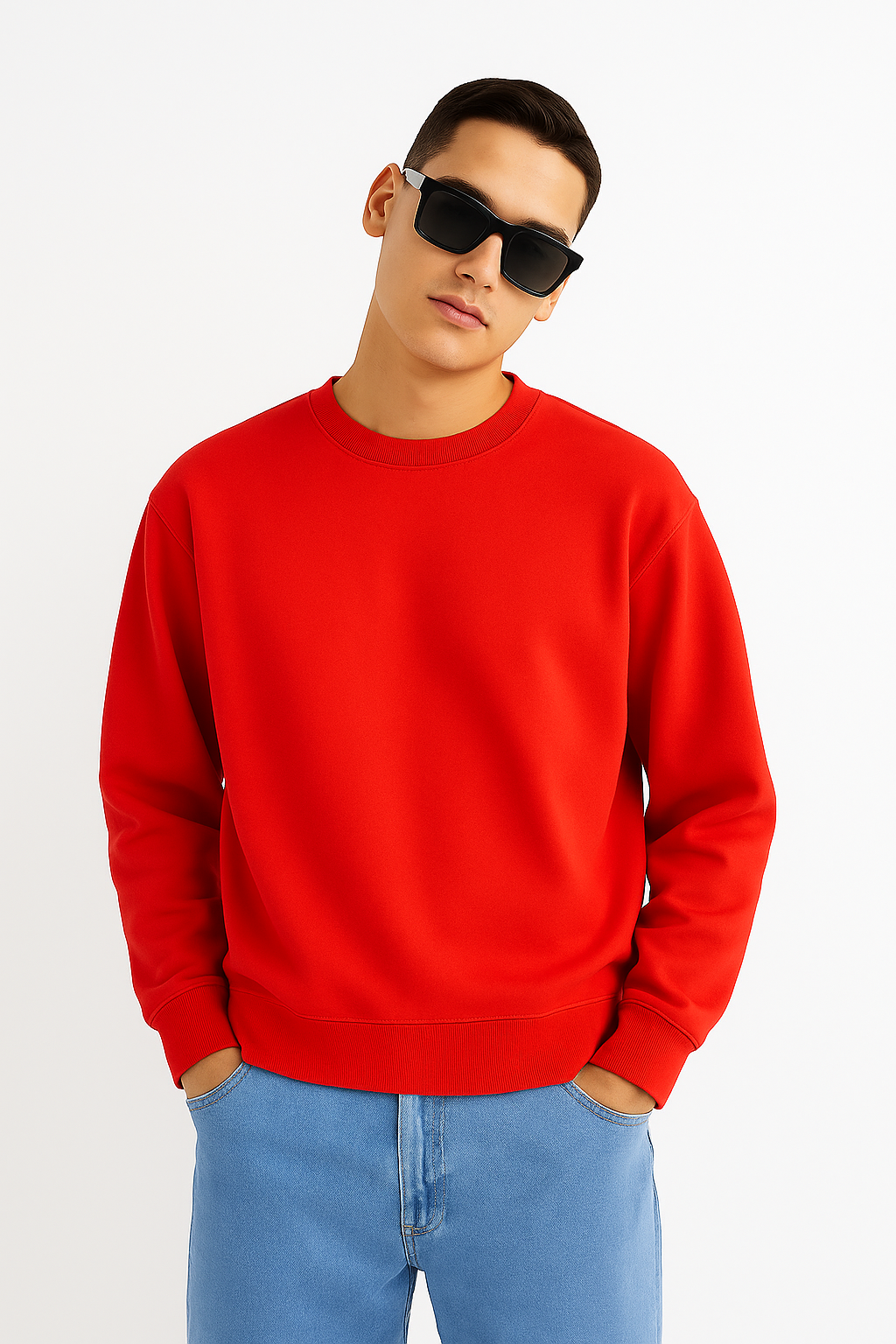 RED BASIC SWEATSHIRT