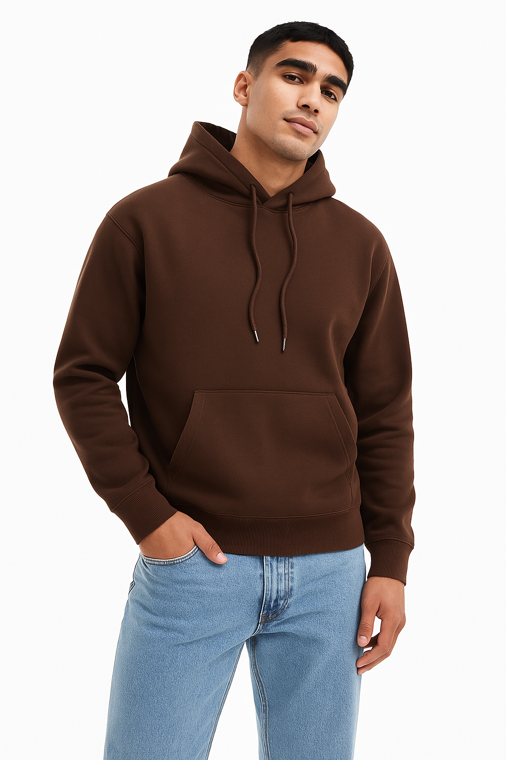 BROWN BASIC HOODIE