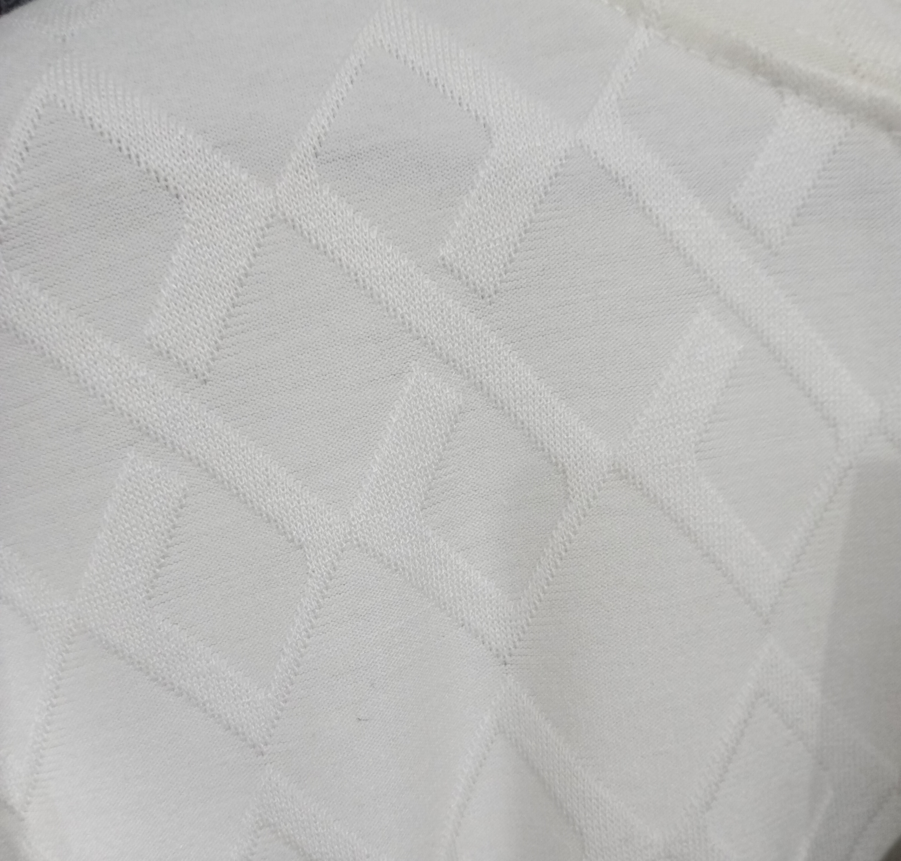 Grid Textured Cream Drop Shoulder T-Shirt