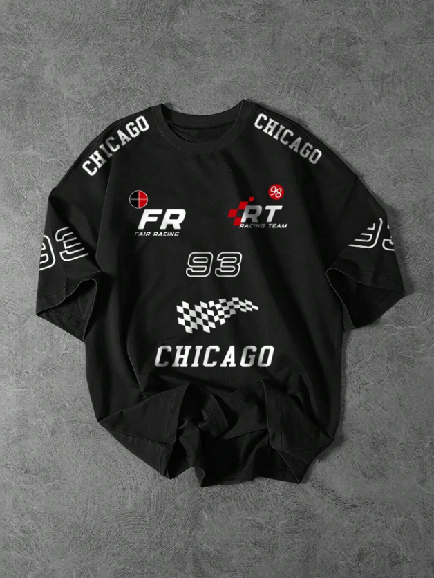 Chicago Racing Black Oversized T-shirt