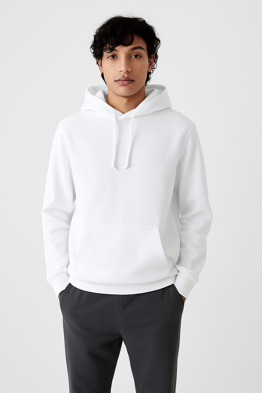 WHITE BASIC HOODIE