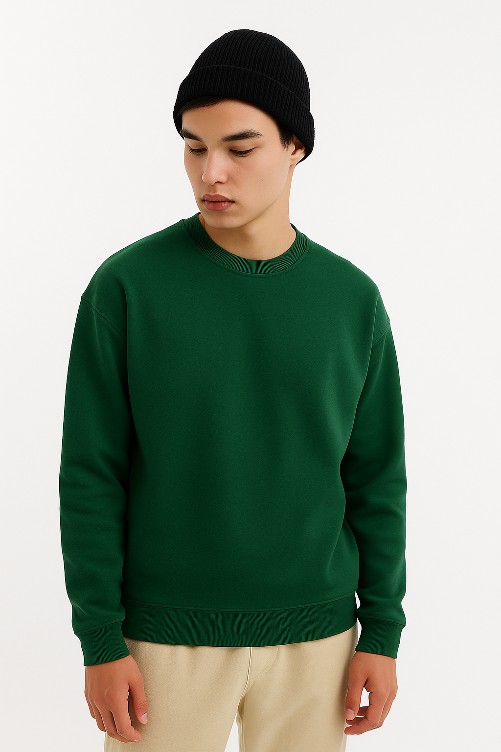 GREEN BASIC SWEATSHIRT