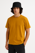 Mustard Solid Crew Neck T-shirt