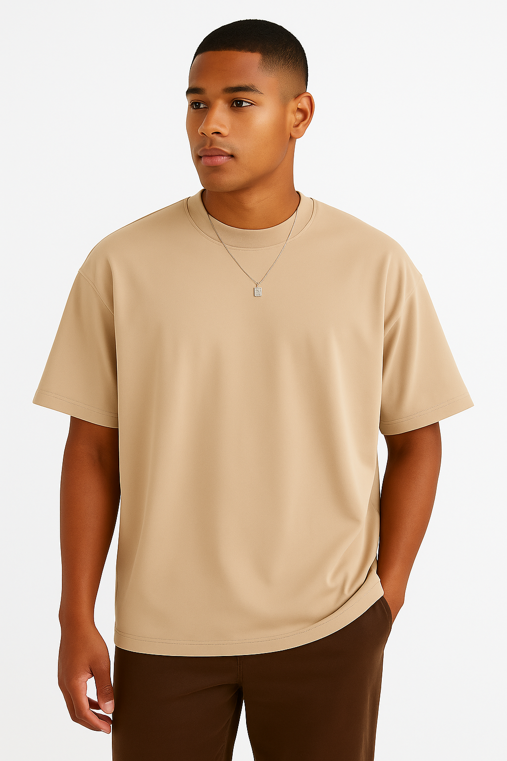 BEIGE OVERSIZED BASIC TSHIRT