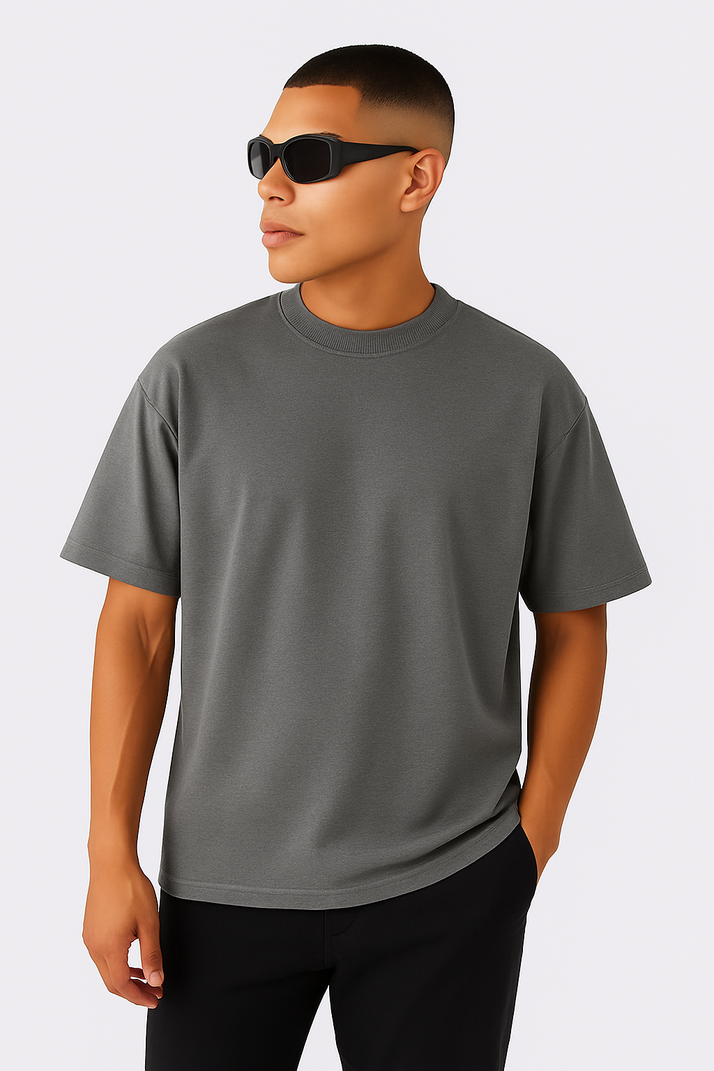 STEEL GREY OVERSIZED BASIC TSHIRT